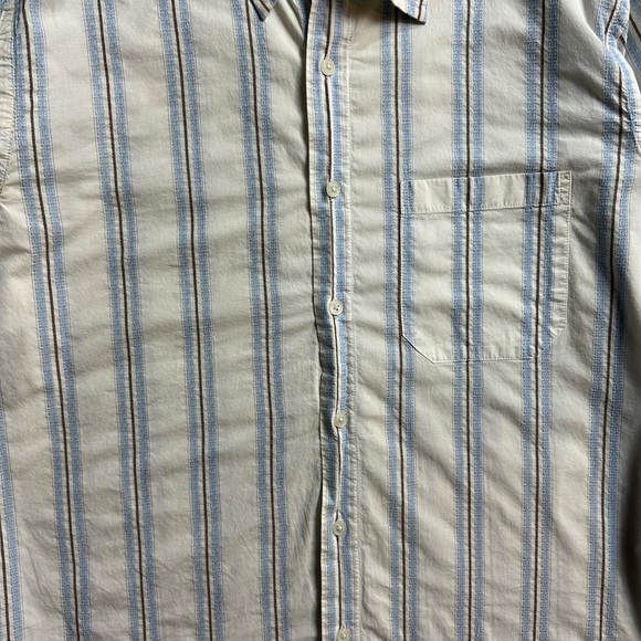 Vintage Blue White Striped Long Sleeve Button-up Shirt - Picture 4 of 5
